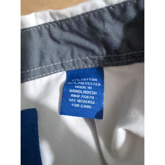 Michael Brandon Men's White Button Down Shirt, Short Sleeve, Large, Gray Accent - Picture 5 of 6